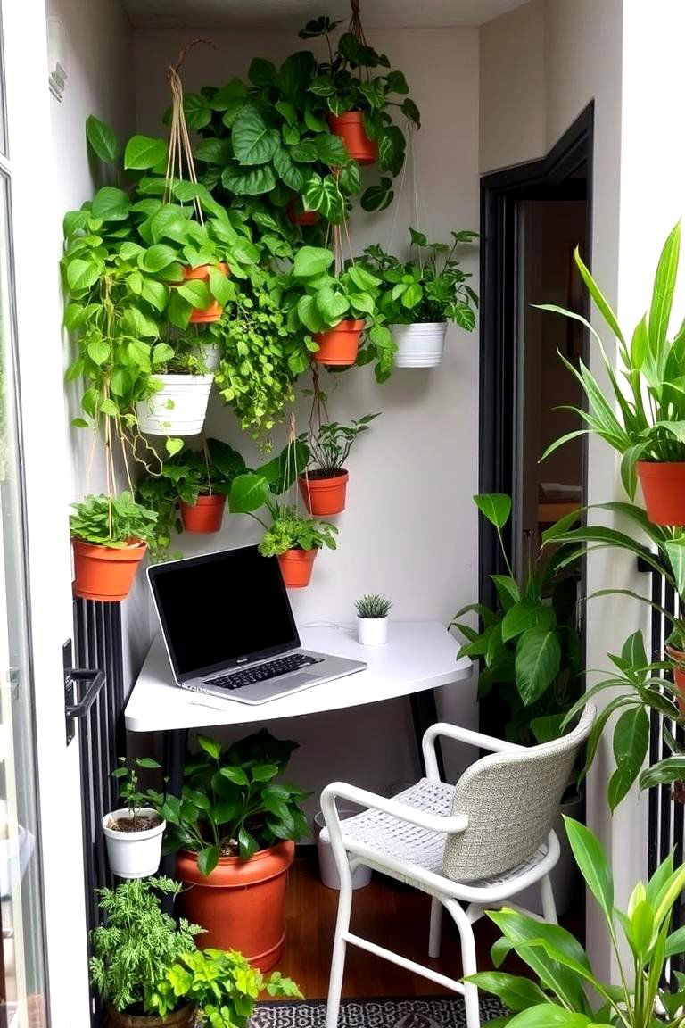 Garden Inspired Workspace - 24 Balcony Office Ideas