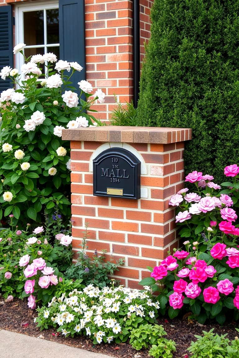Garden Integrated Brick Mailbox - 24 Brick Mailbox Ideas
