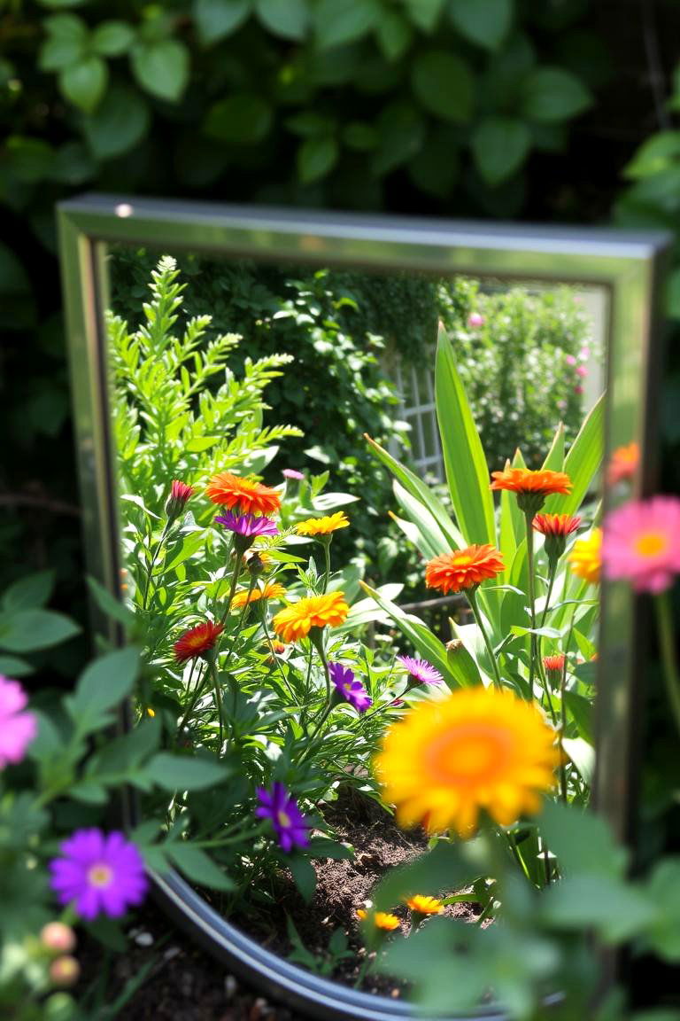 Garden Mirror - 24 Garden Decor Ideas