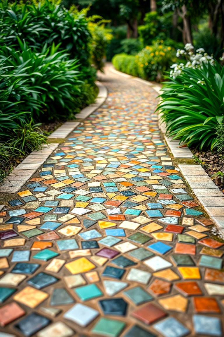 Garden Mosaic Walkway - 24 walkway ideas