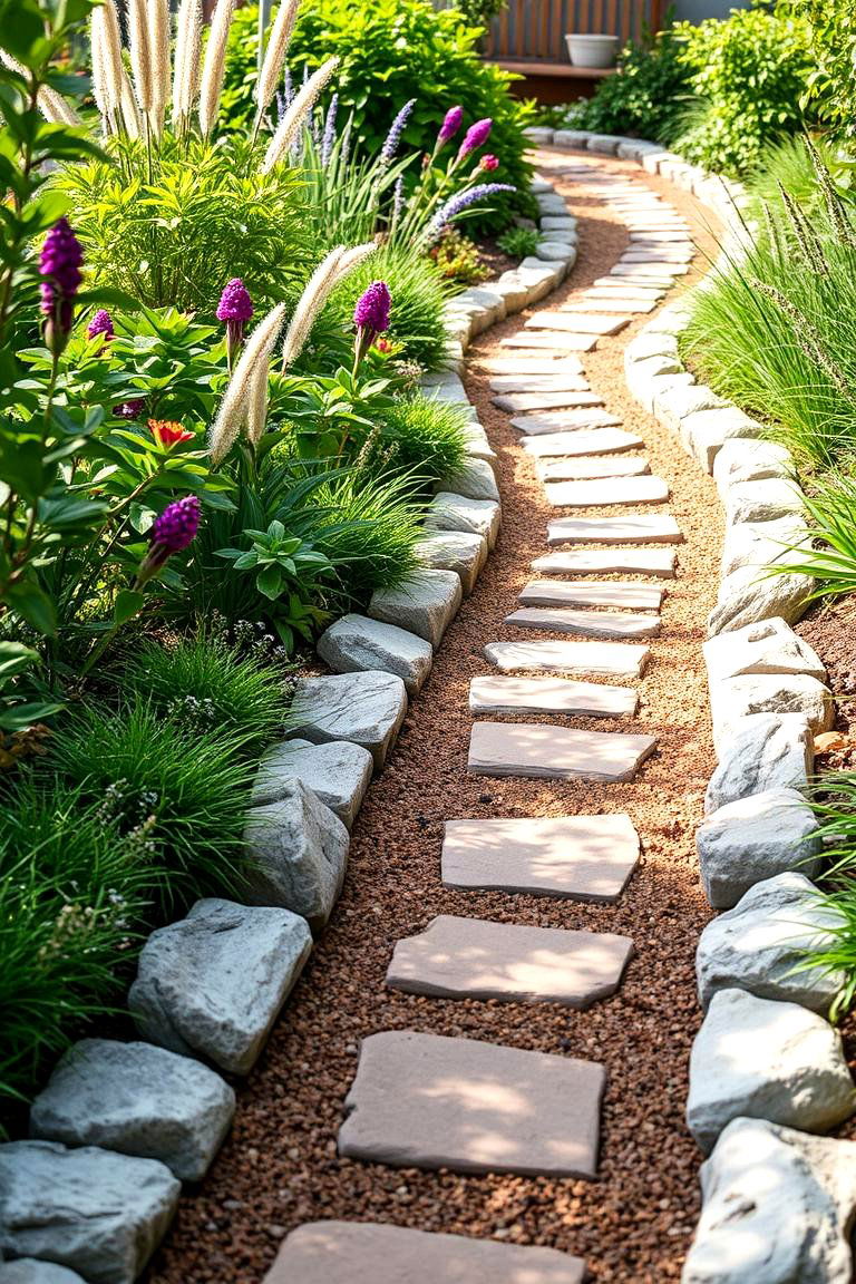 Garden Path Edging with Sleepers - 24 Garden Sleeper Ideas