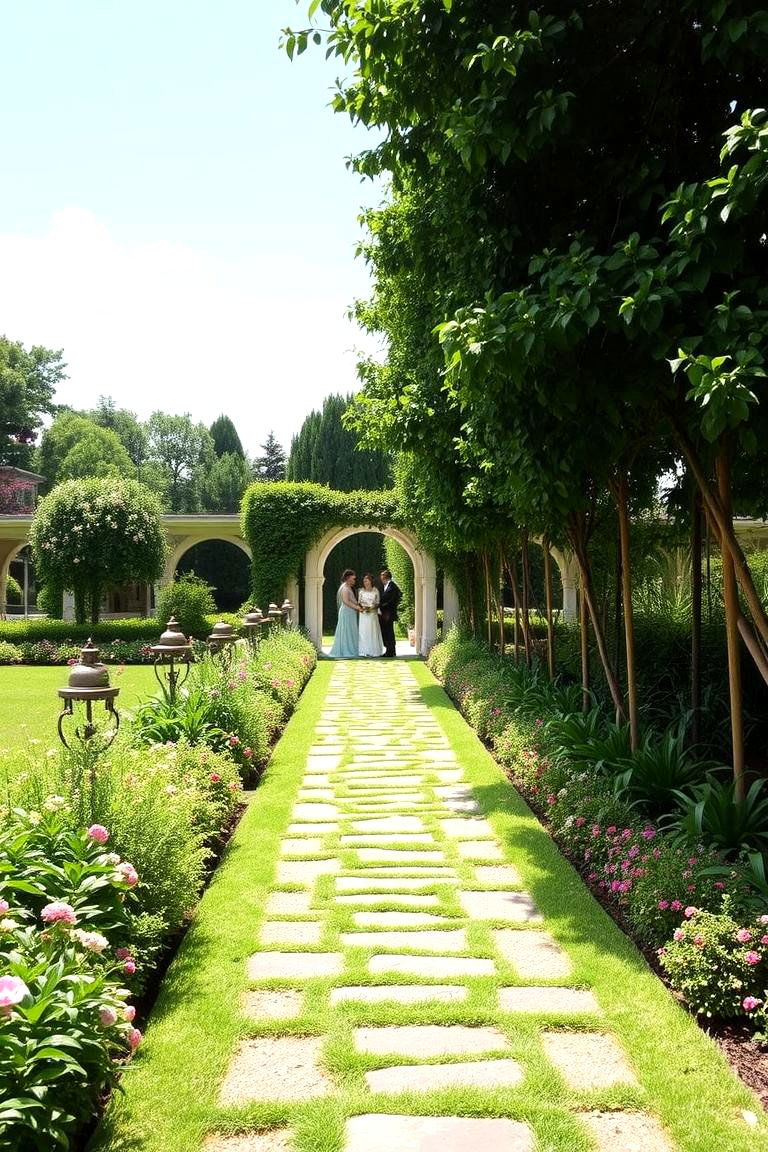 Garden Pathway with Lush Greenery - 24 Garden Wedding Ideas