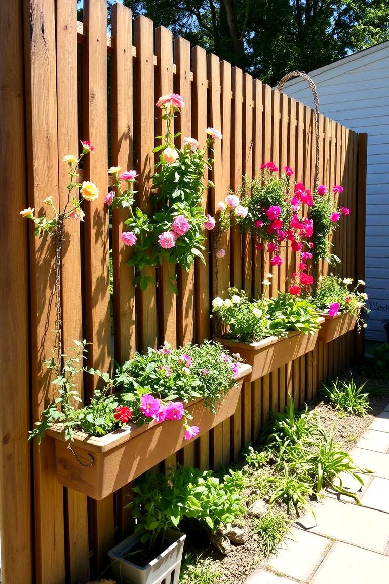 Garden Planter Integrated Lattice - 24 Lattice Fence Ideas