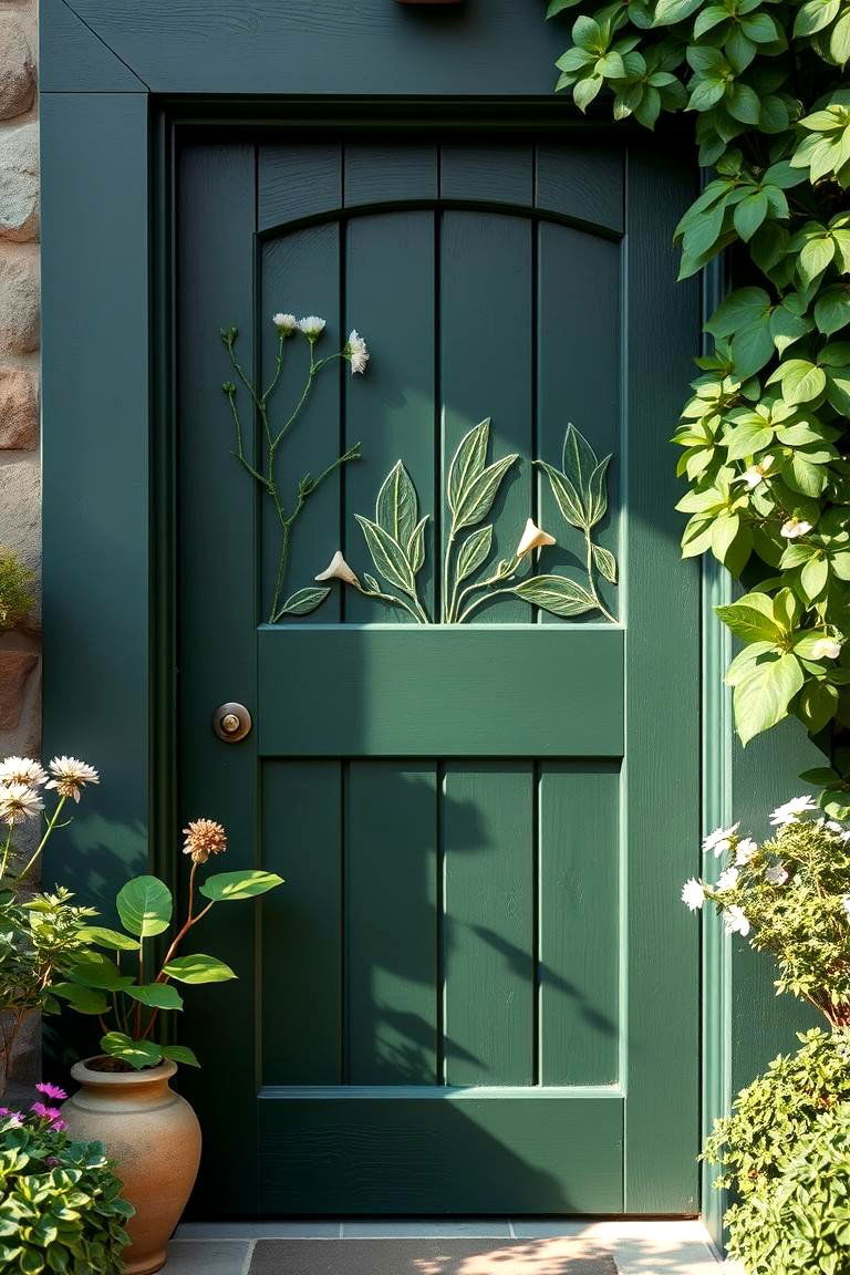 Garden Retreat Entrance - 24 Dark Green Front Door Ideas