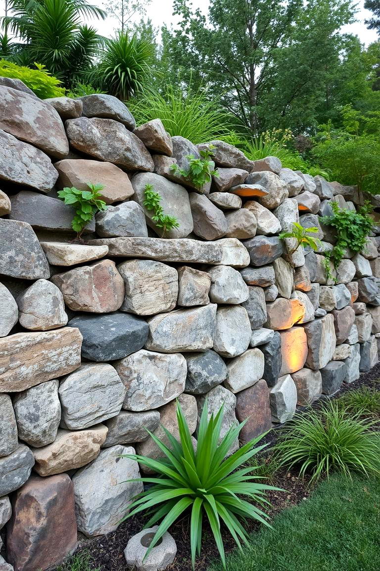 Garden Rock Wall - 24 Stone Porch Ideas