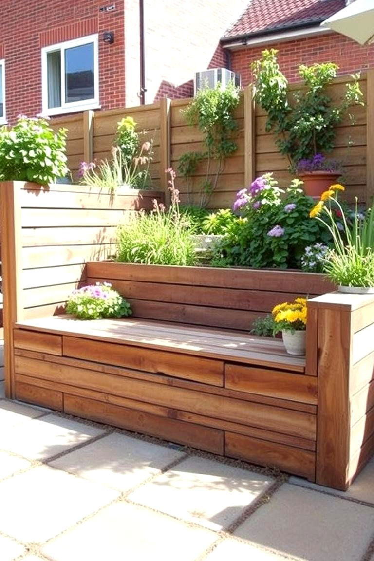 Garden Seating Wall - 24 Garden Sleeper Ideas