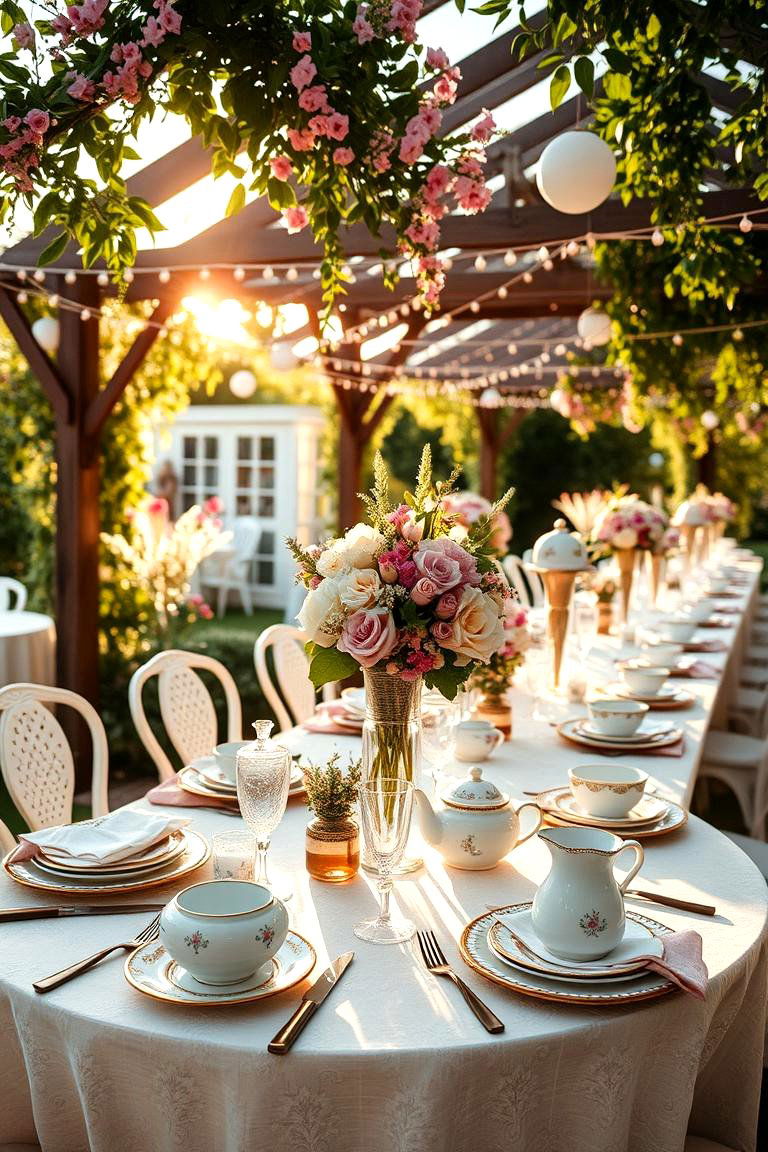 Garden Tea Party Reception - 24 Bridgerton Wedding Ideas