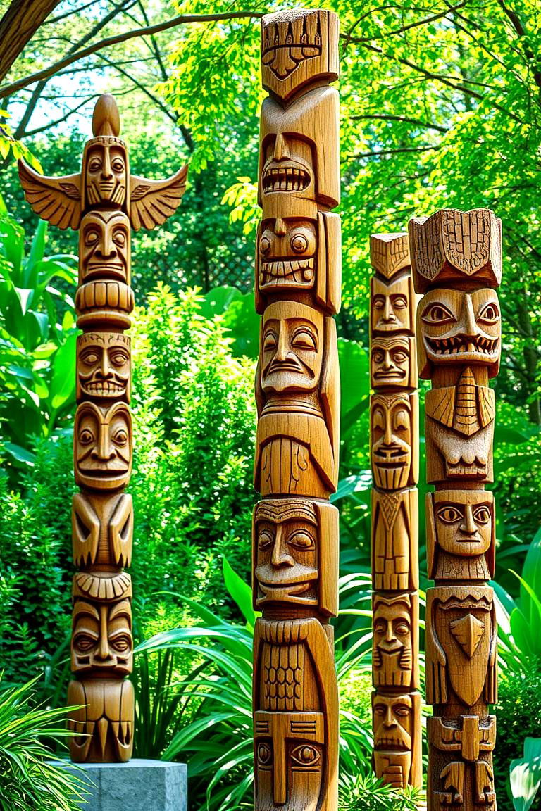 Garden Totem Poles - 24 Garden Art Ideas