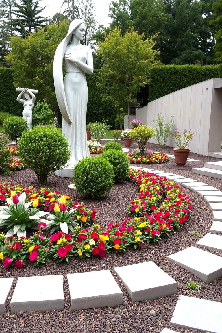 Garden with Sculptural Elements - 24 English Garden Ideas
