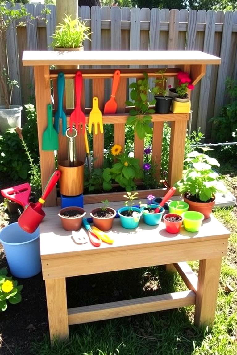 Gardening Tools and Station - 24 Backyard Ideas for Kids