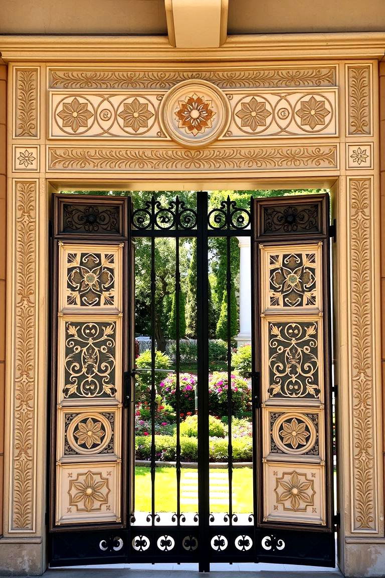 Gate with Decorative Patterns - 24 Front Door Gate Ideas