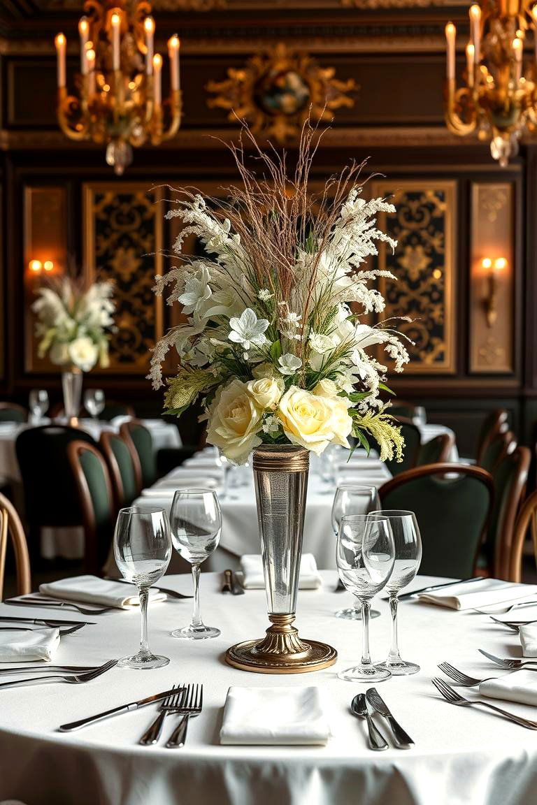 Gatsby Inspired Table Settings - 24 Great Gatsby Wedding Ideas