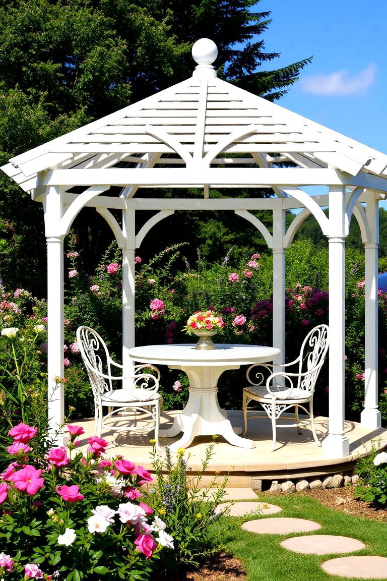 Gazebo Dining Retreat - 24 Outdoor Dining Area Ideas