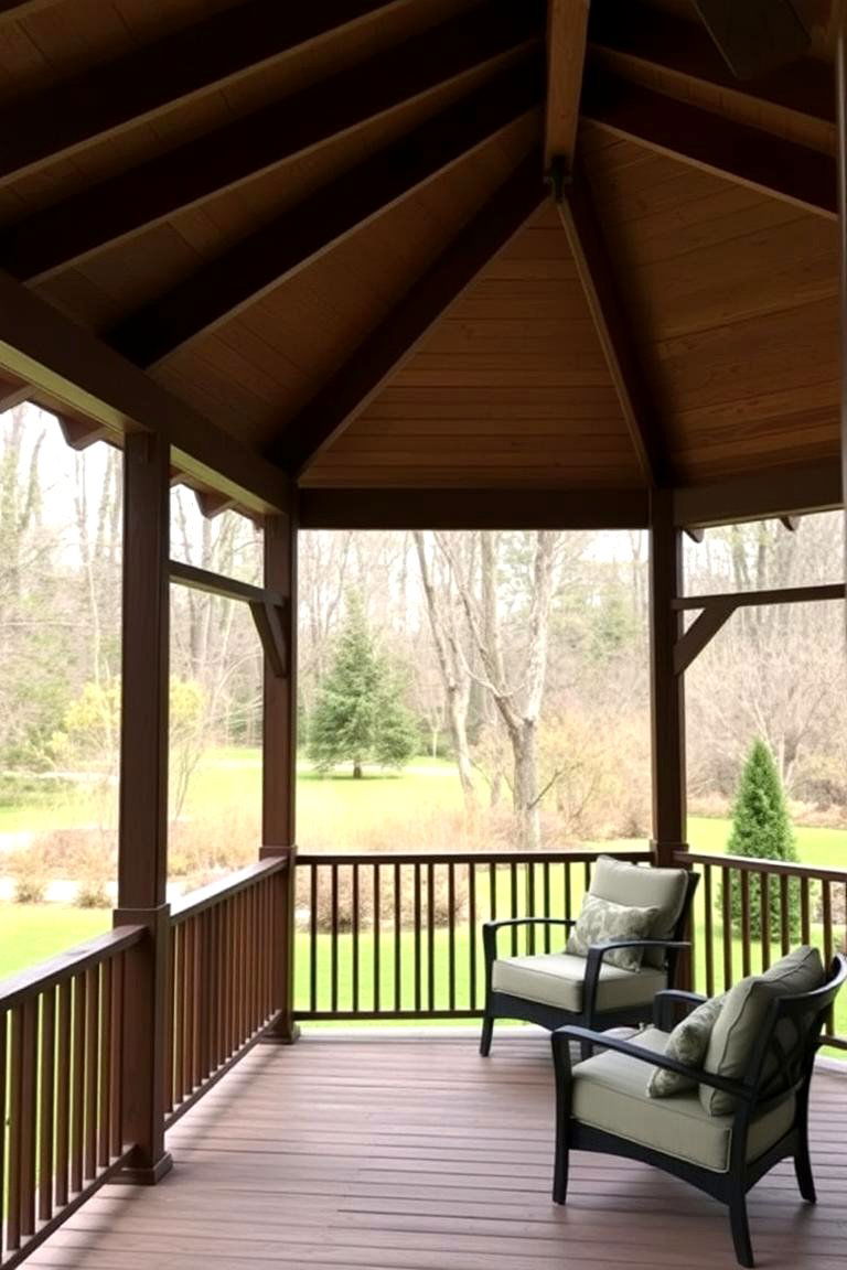 Gazebo Style Partial Enclosure - 24 Partially Covered Deck Ideas