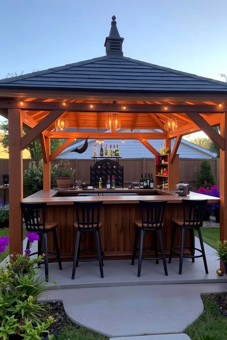 Gazebo with a Bar - 24 Backyard Gazebo Ideas