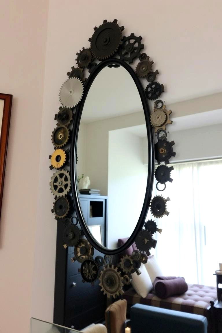 Gear Infused Mirror Frames - 24 Steampunk Interior Design Ideas