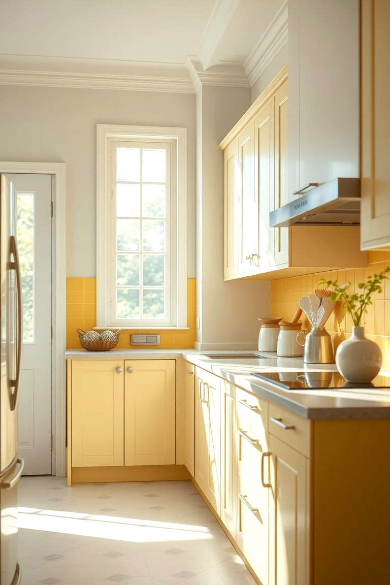 Gentle Sunlight Harmony - 24 Pale Yellow Kitchen Ideas