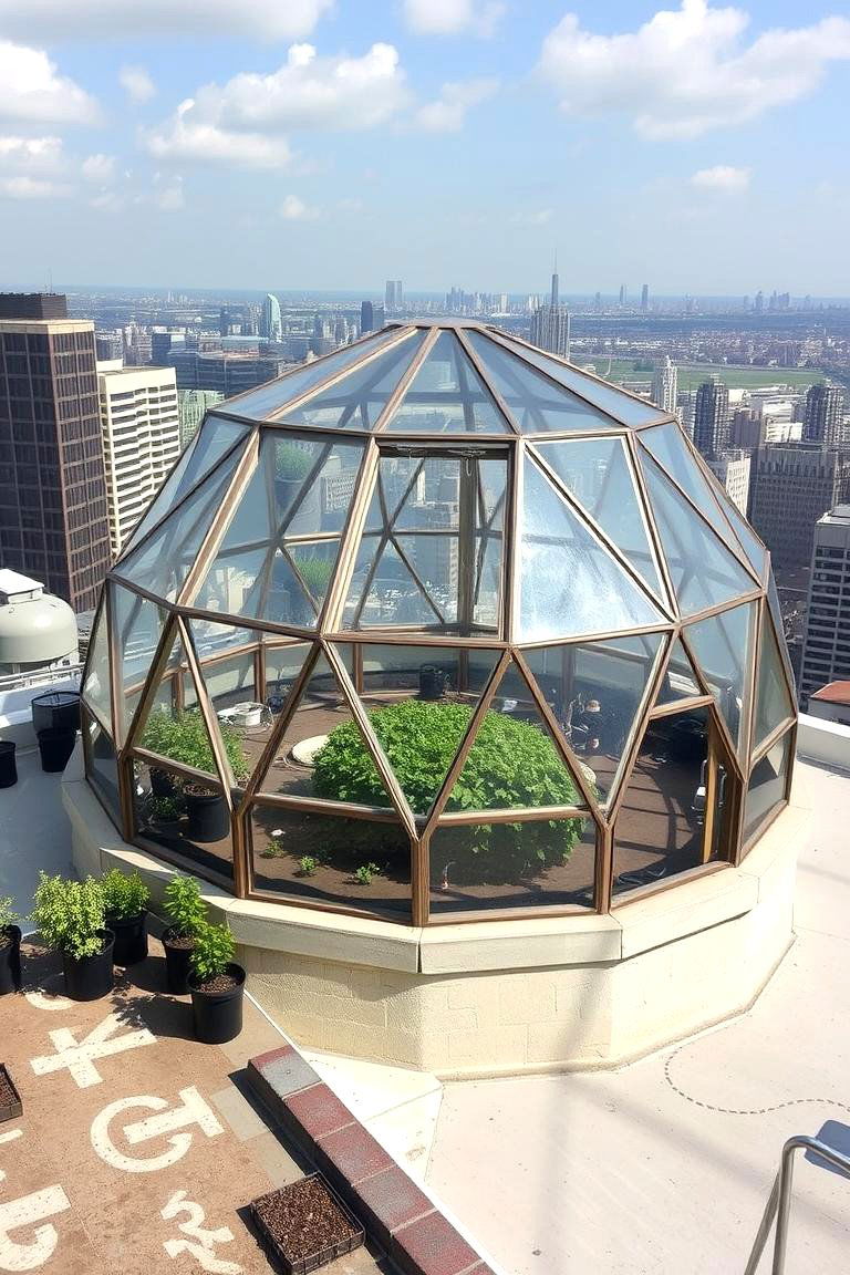 Geodesic Dome Greenhouse - 24 Rooftop Greenhouse Ideas