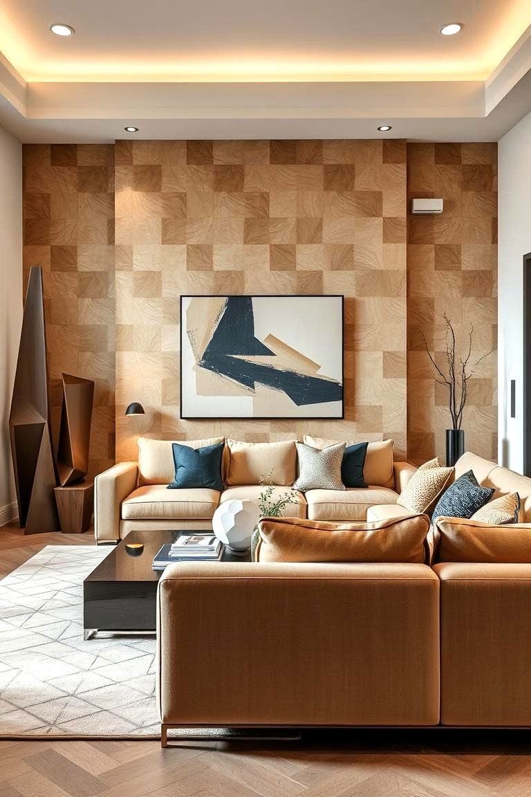 Geometric Accessories and Bold Lines - 24 Beige Couch Living Room Ideas