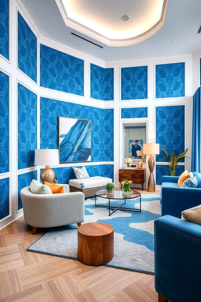 Geometric Blue Chic - 24 Girls Blue Bedroom Ideas