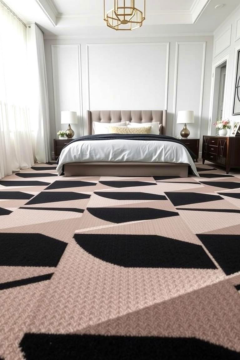 Geometric Carpet - 24 Bedroom Carpet Ideas