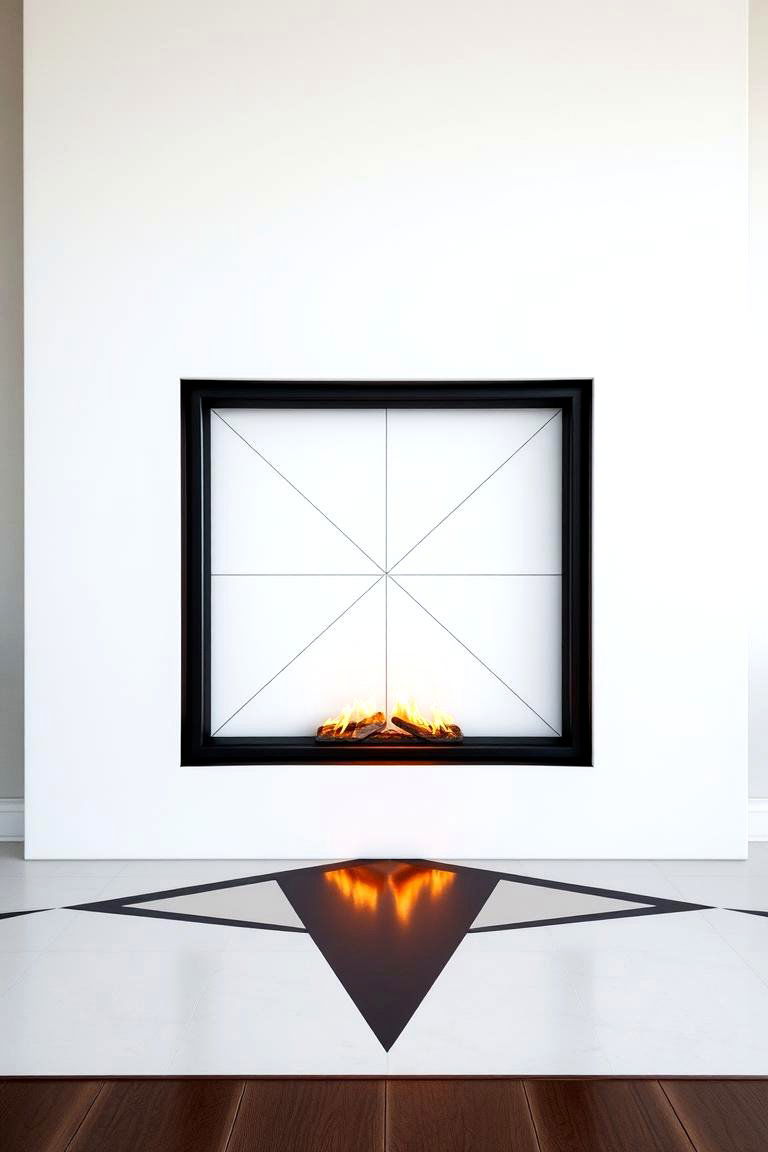 Geometric Design Hearth - 24 Fireplace Hearth Ideas
