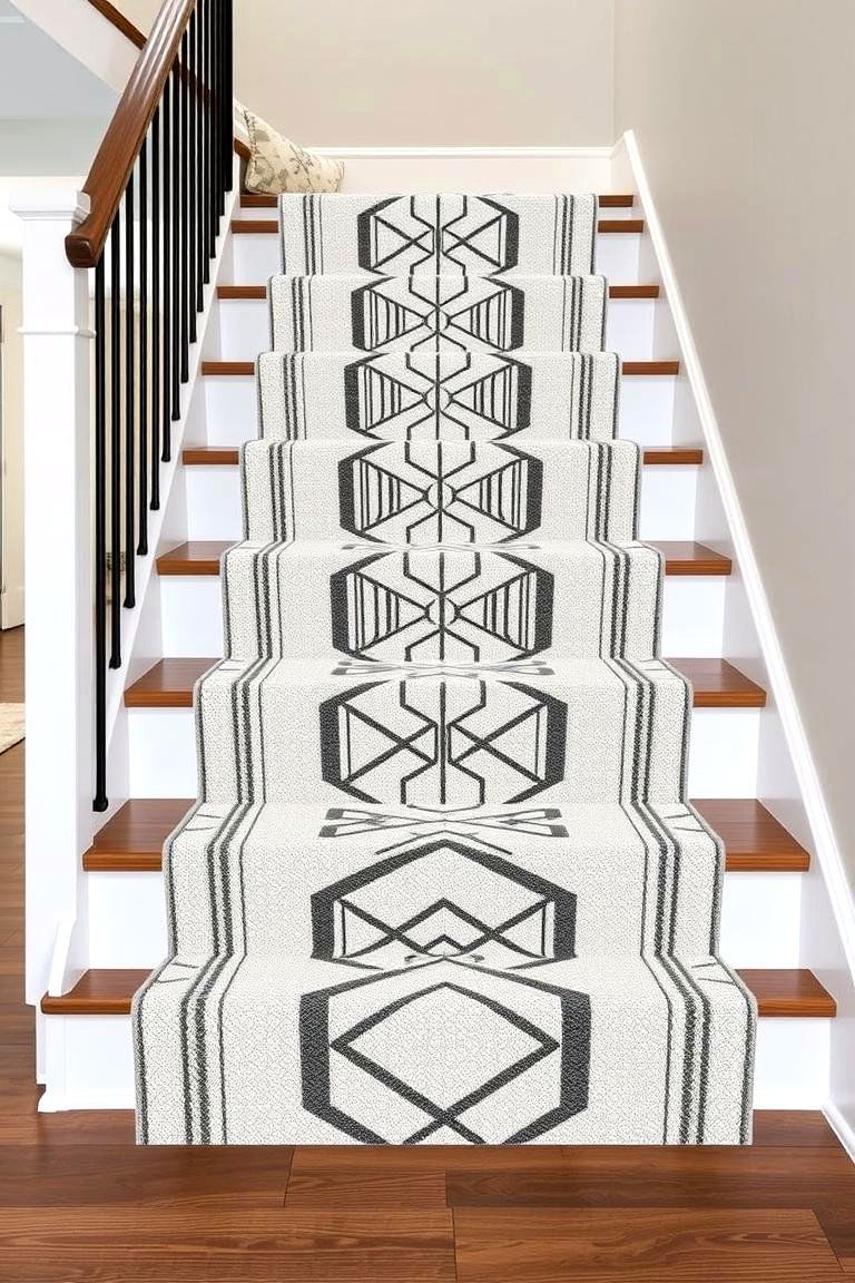 Geometric Designs Runner - 24 Stair Runner Ideas