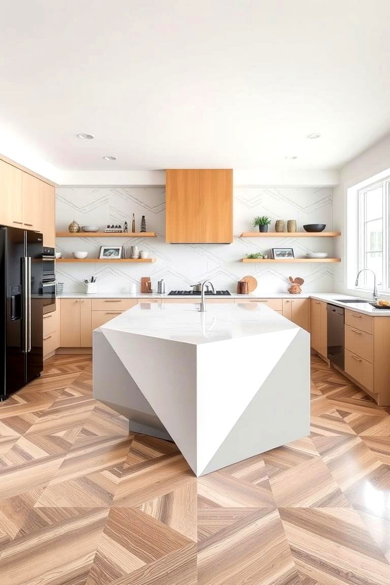 Geometric Designs for a Contemporary Look - 24 Split Level Kitchen Design Ideas
