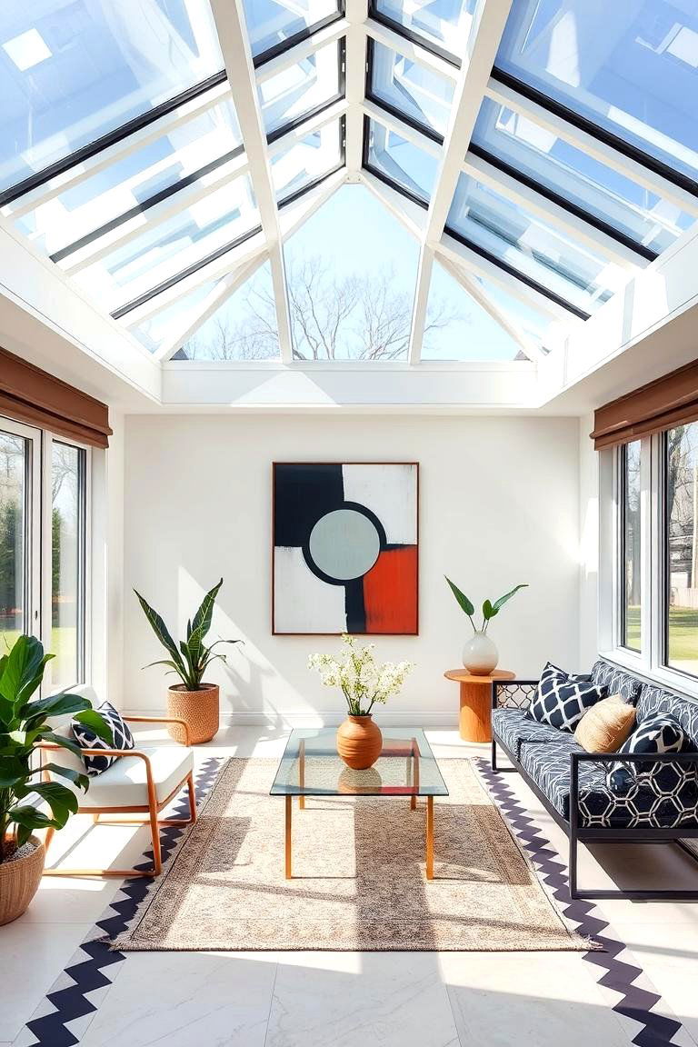 Geometric Detailing - 24 Mid-century Modern Sunroom Ideas
