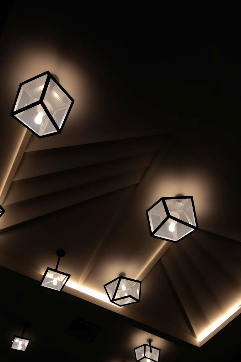 Geometric Fixtures for Bold Statements - 24 Vaulted Ceiling Lighting Ideas