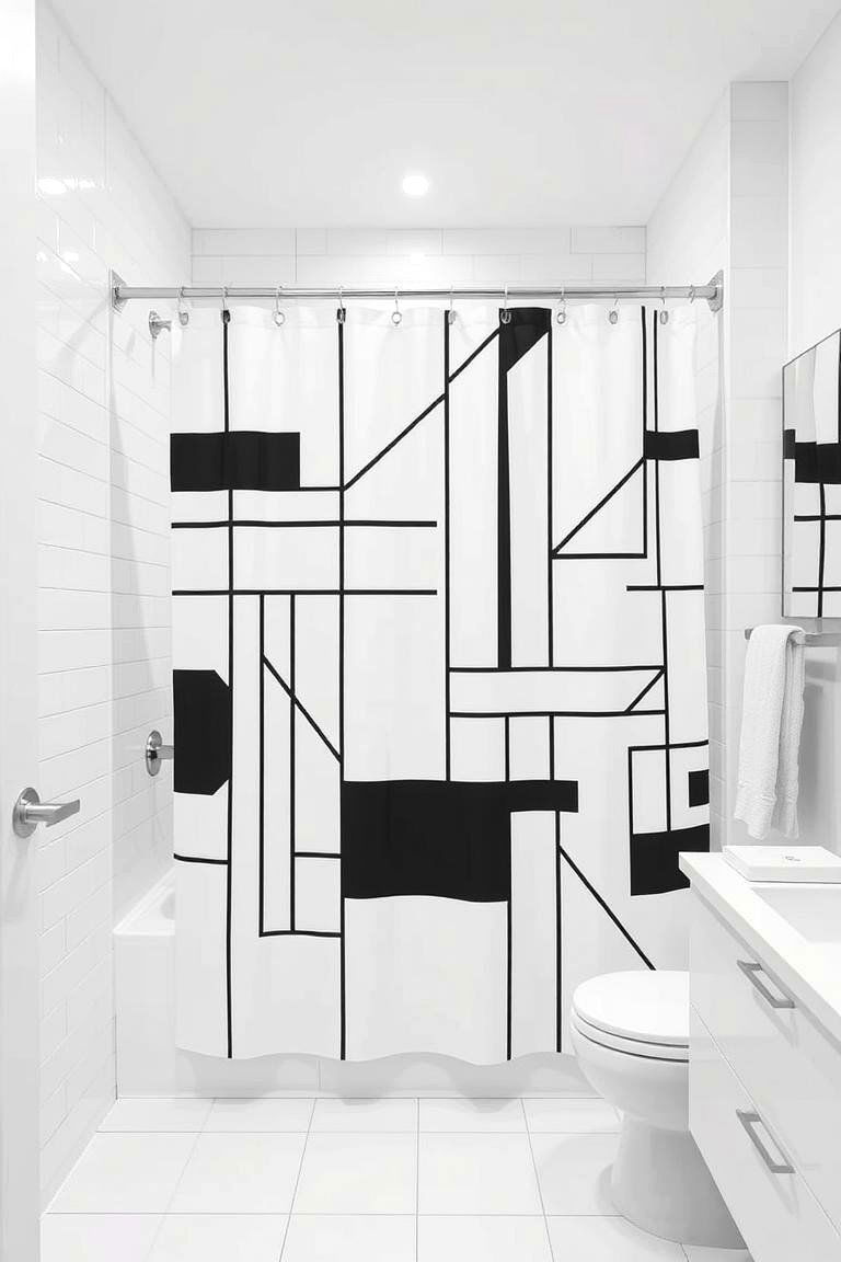 Geometric Flair Shower Curtain - 24 Shower Curtain Ideas