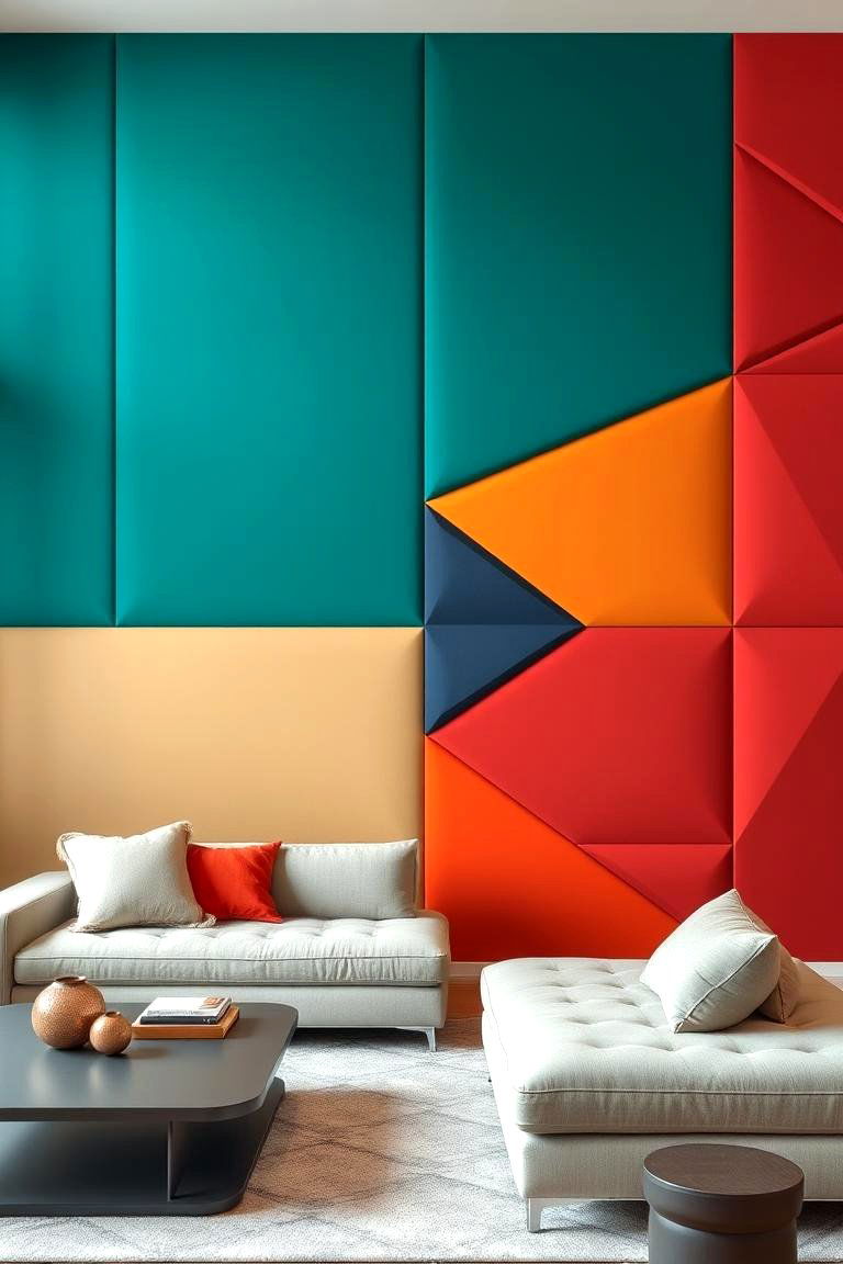 Geometric Half Wall Paneling - 24 Half Wall Paneling Ideas