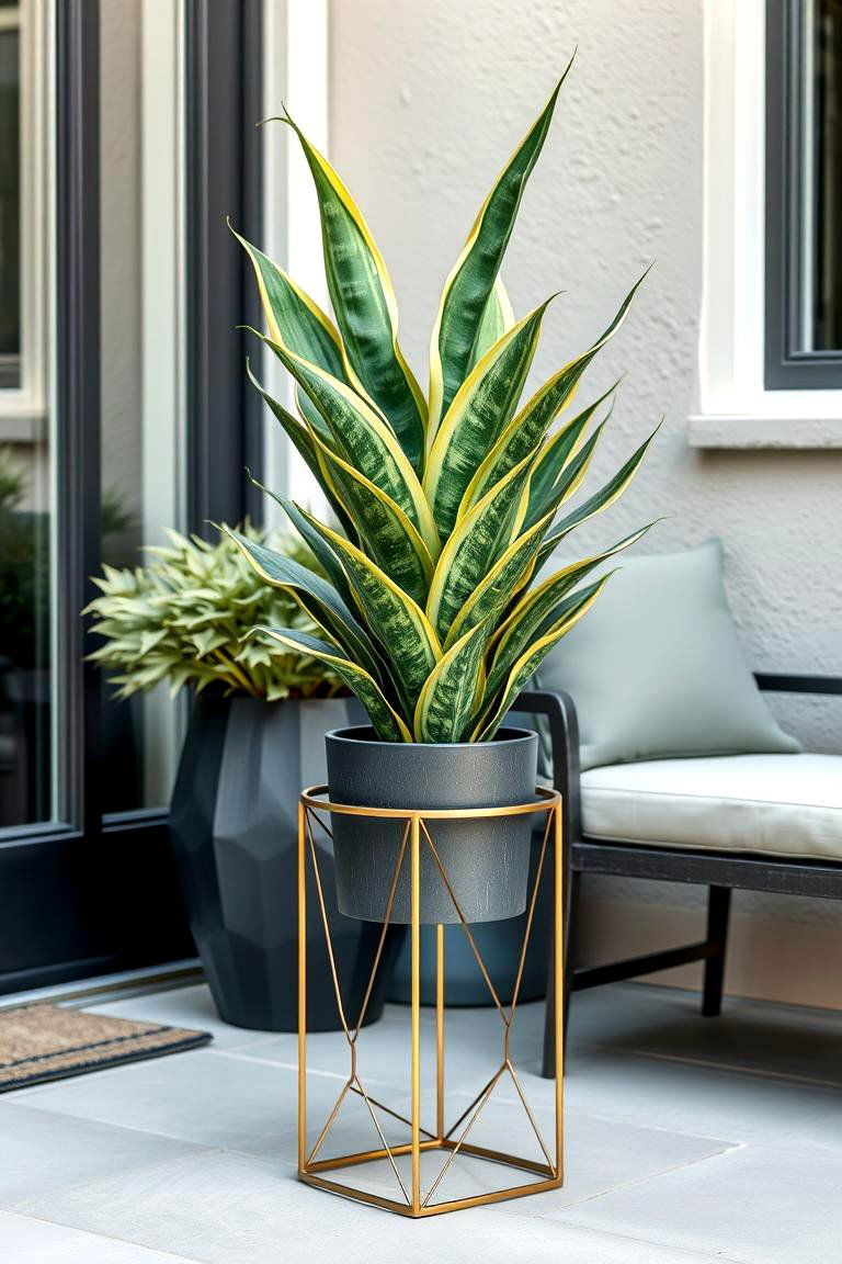 Geometric Metal Stand - 24 Outdoor Plant Stand Ideas