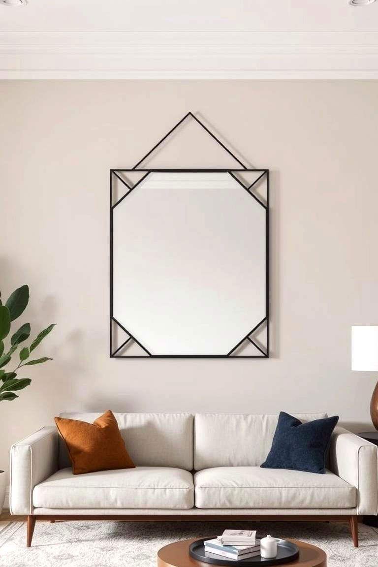 Geometric Mirror Statements - 24 Living Room Mirror Ideas