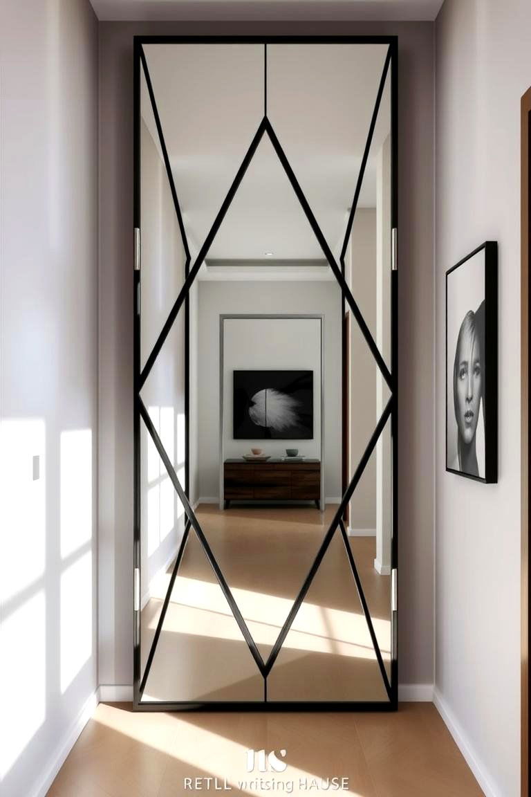 Geometric Modern Mirror - 24 hallway mirror ideas
