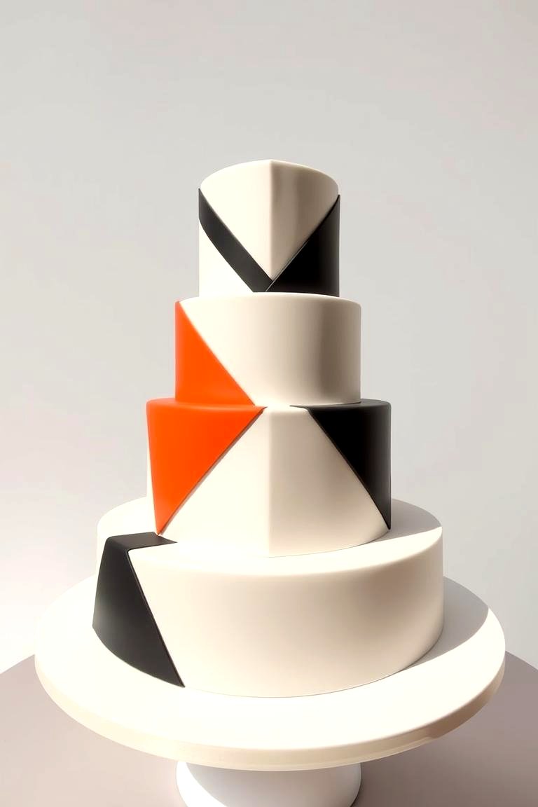 Geometric Modern - 24 Small Wedding Cake Ideas