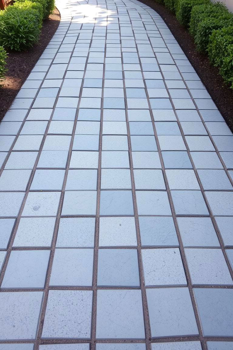 Geometric Mosaic Grey Paver Walkway - 24 Grey Paver Walkway Ideas
