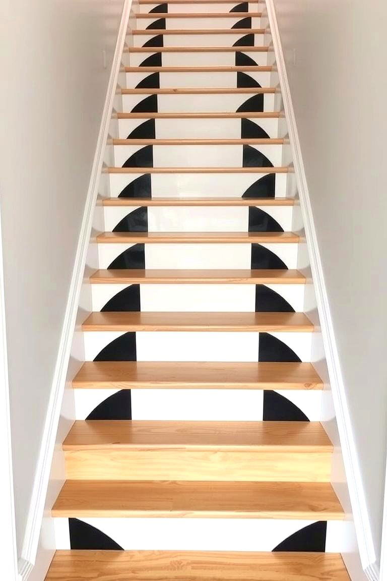 Geometric Painted Treads - 24 Painted Stair Ideas