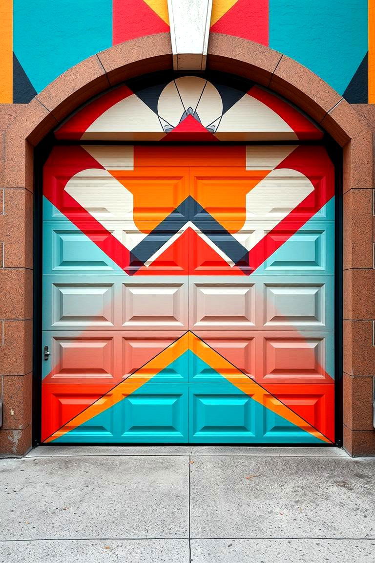Geometric Pattern Brilliance - 24 Garage Door Paint Ideas