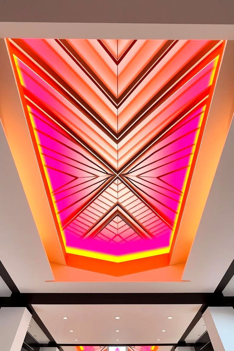 Geometric Pattern Ceiling - 24 Ceiling Paint Ideas