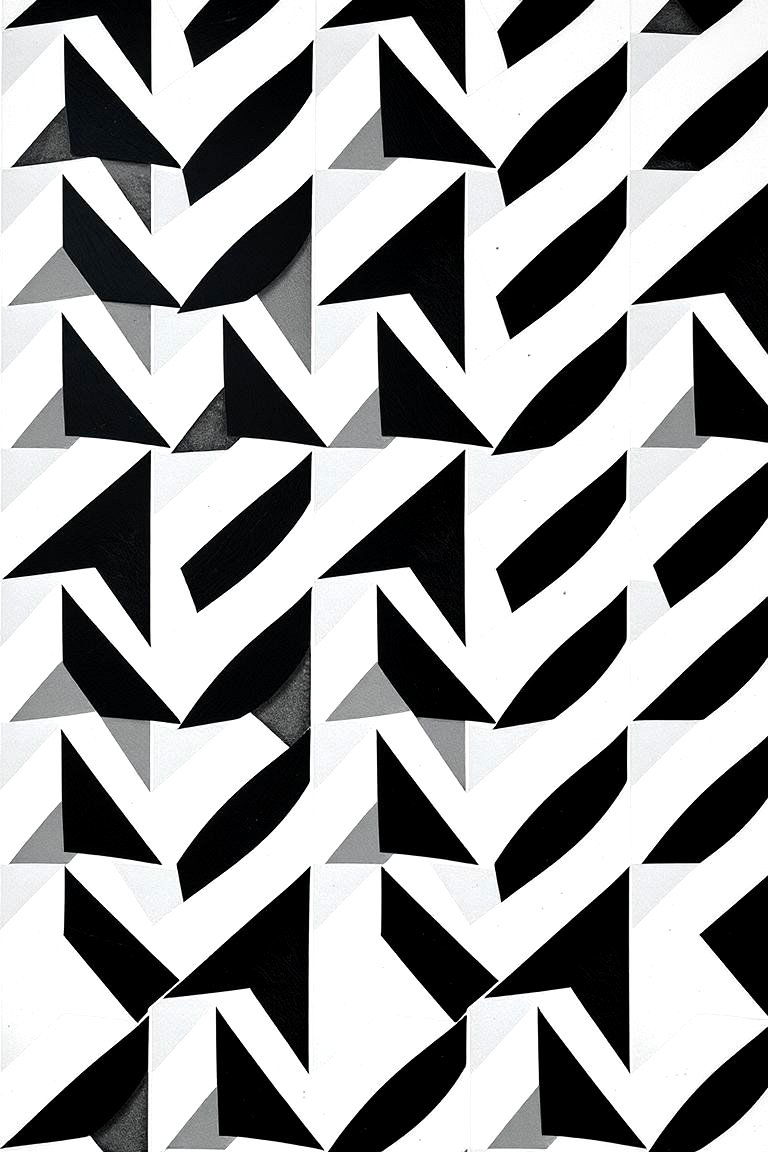 Geometric Pattern Dynamics - 24 Black and White Kitchen Backsplash Ideas