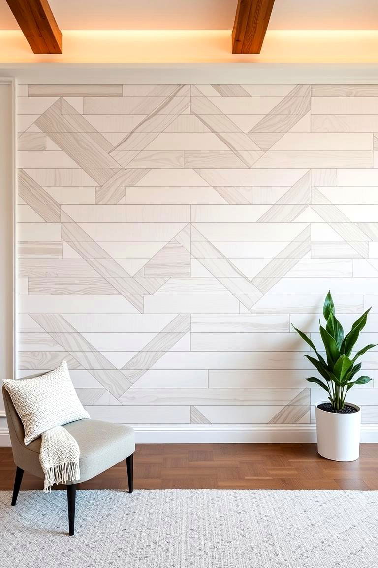 Geometric Pattern Play - 24 shiplap accent wall ideas