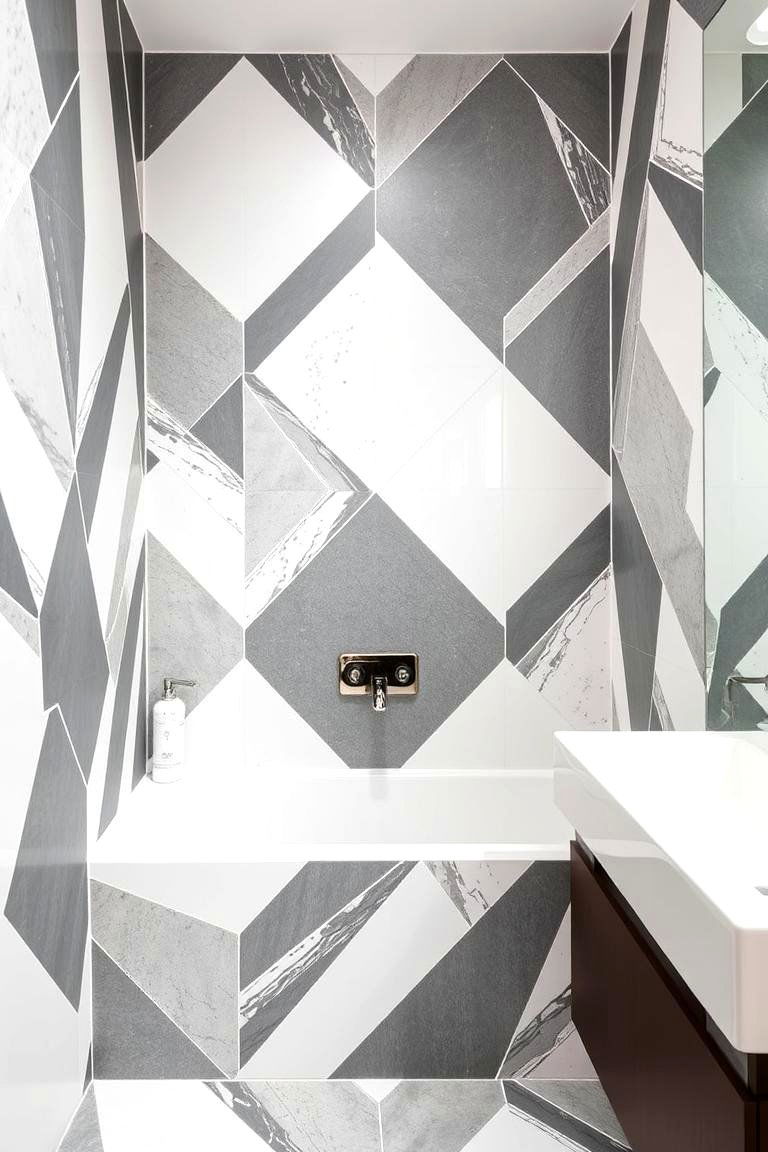 Geometric Pattern Tiles for a Bold Modern Twist - 24 Bathroom Tile Ideas