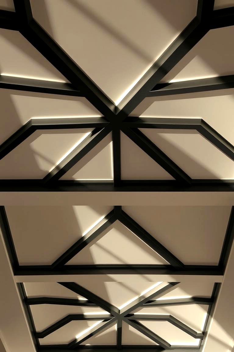 Geometric Pattern Tray Ceiling - 24 tray ceiling ideas