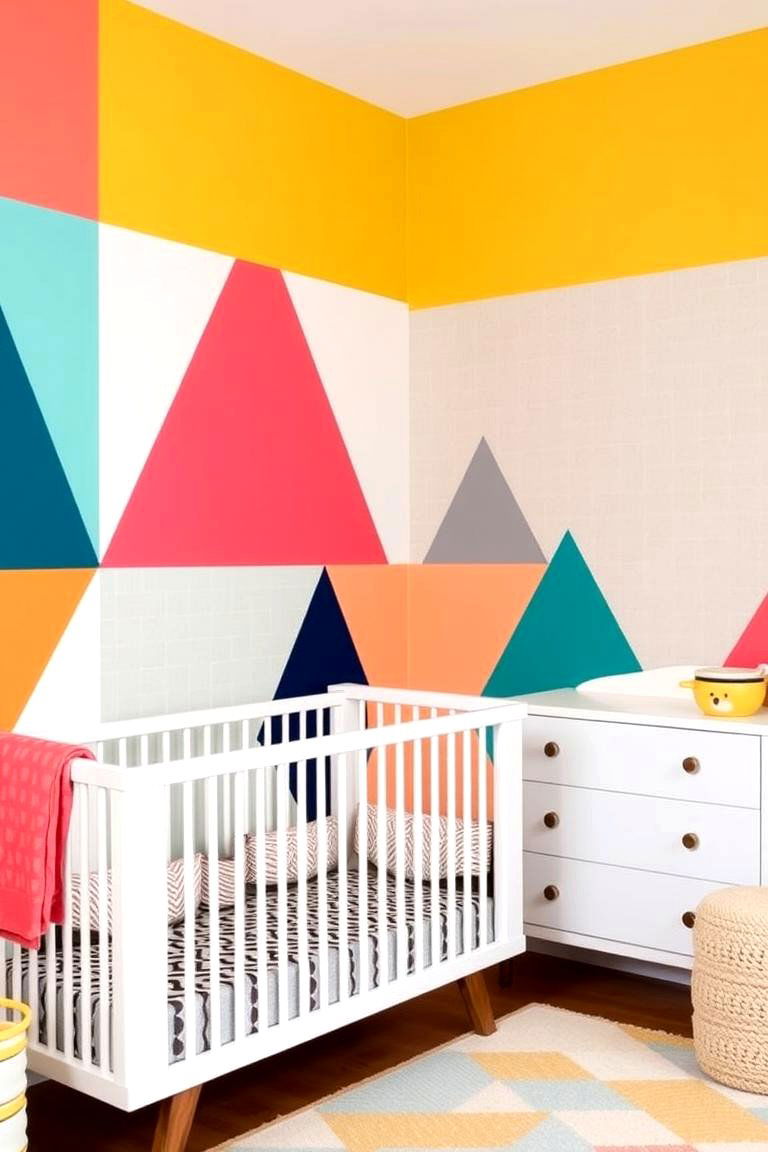 Geometric Patterned Accents - 24 Mid-century Modern Nursery Ideas