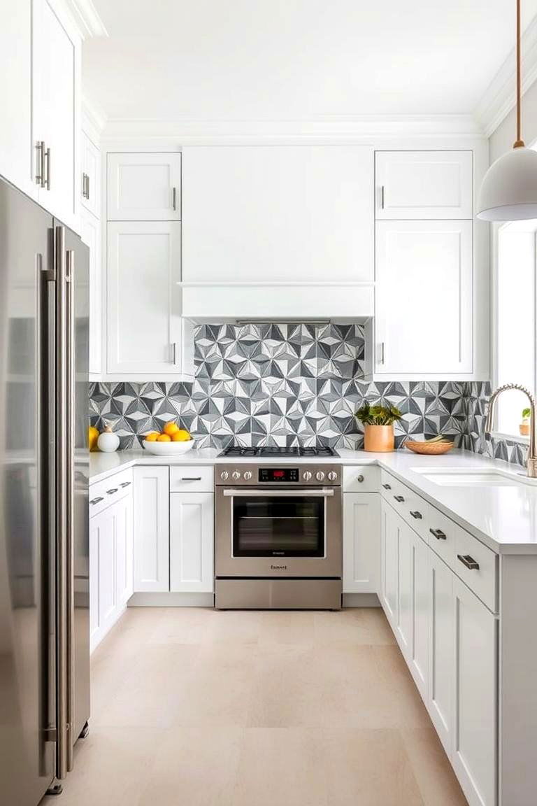 Geometric Patterned Designs - 24 Kitchen Wainscoting Ideas