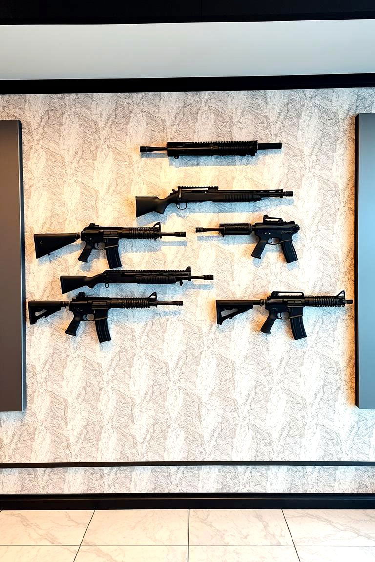Geometric Patterned Display - 24 Gun Wall Ideas