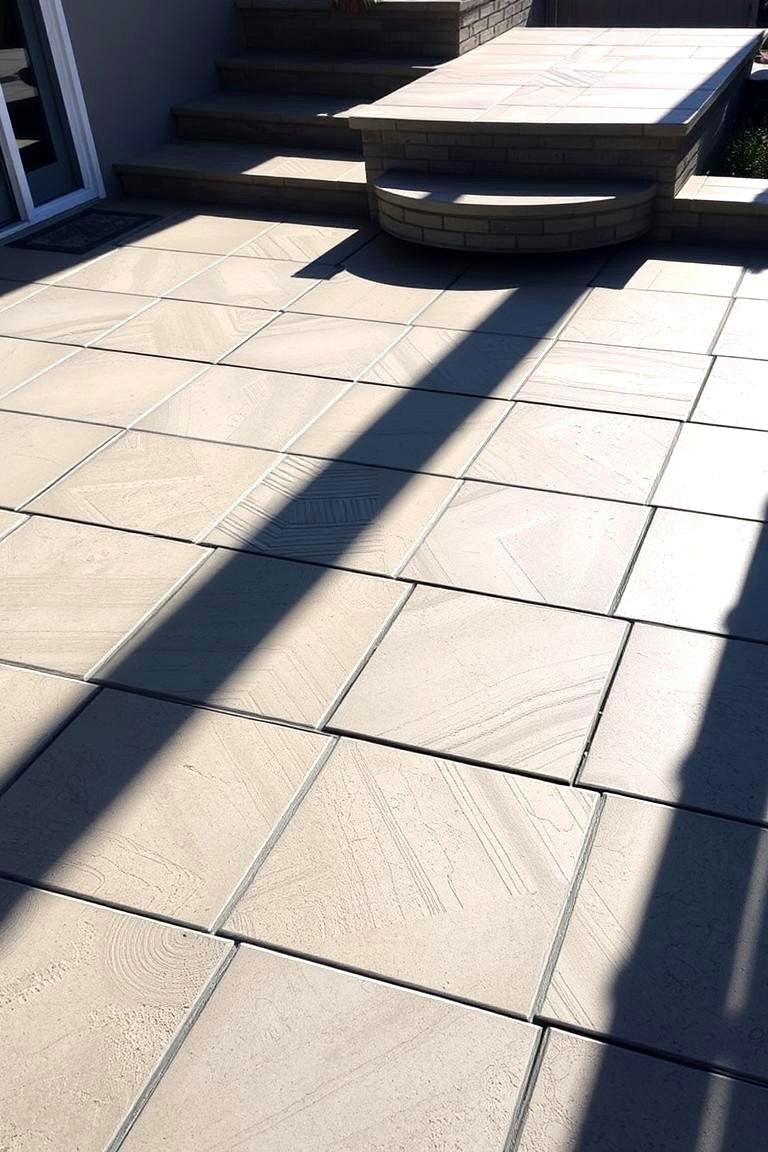 Geometric Patterned Elegance - 24 Raised Concrete Patio Ideas