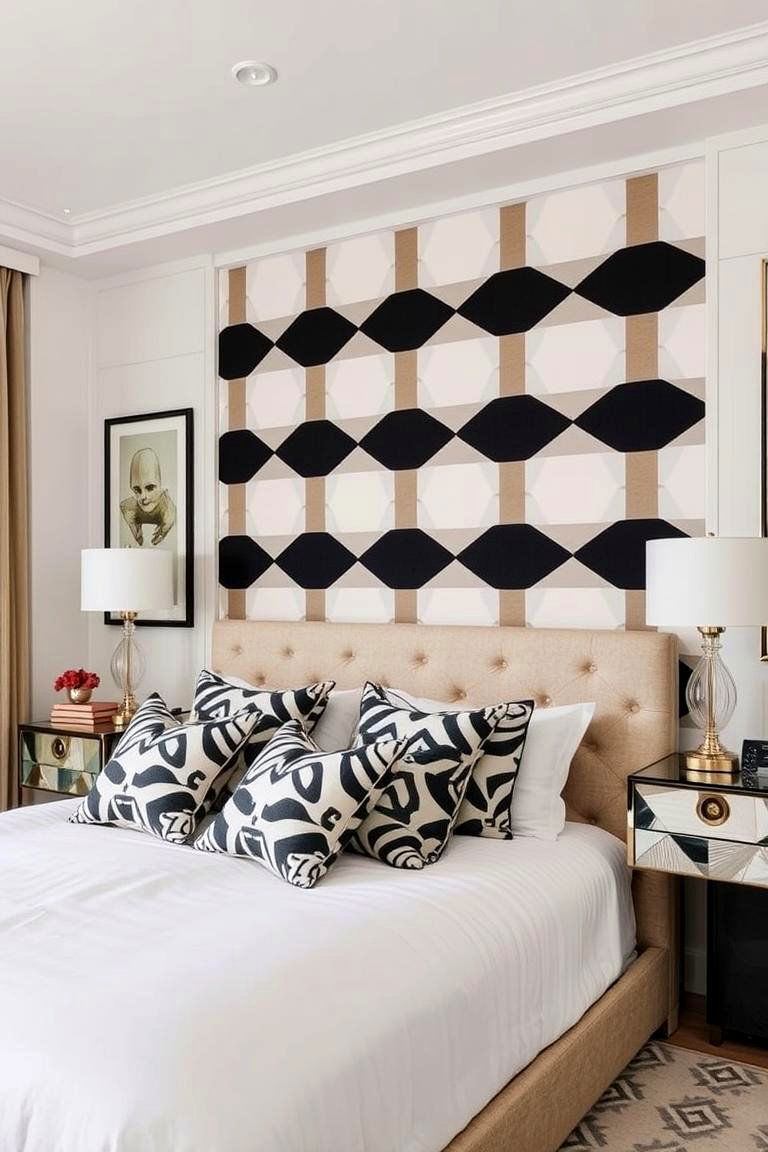 Geometric Patterned Fabrics - 24 Dreamy Bedroom Design Ideas