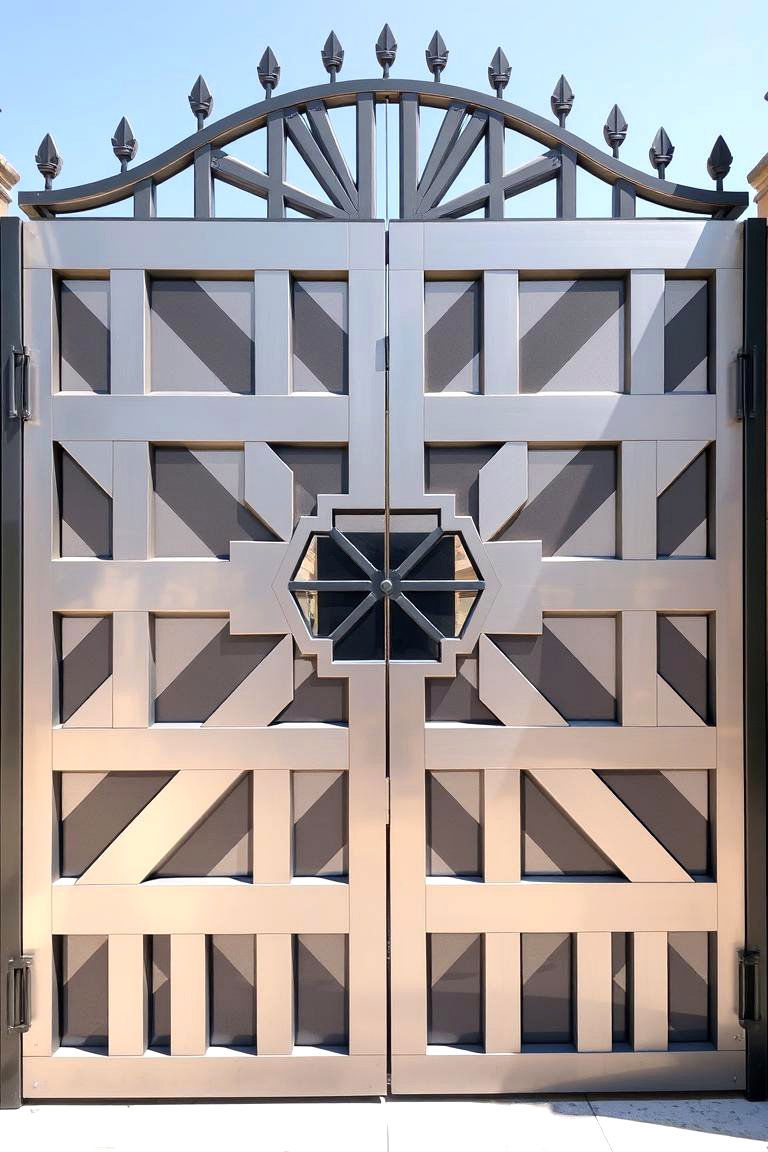 Geometric Patterned Gate - 24 Deck Gate Ideas